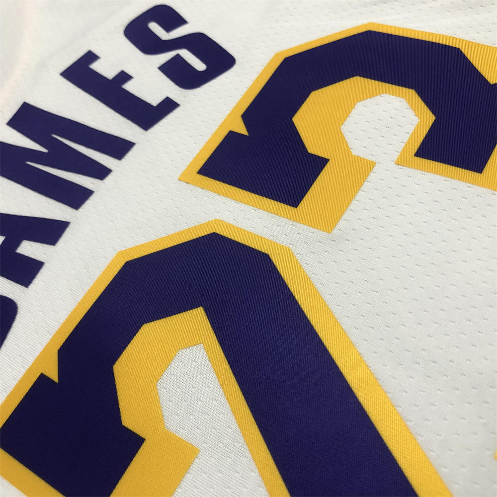 NBA Los Angeles Lakes Round Neck 75th anniversary White Jersey JAMES#23 S-XXL