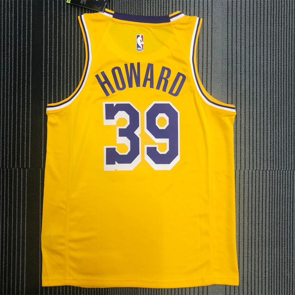 NBA Los Angeles Lakes Round Neck Golden Jersey HOWARD#39 S-XXL