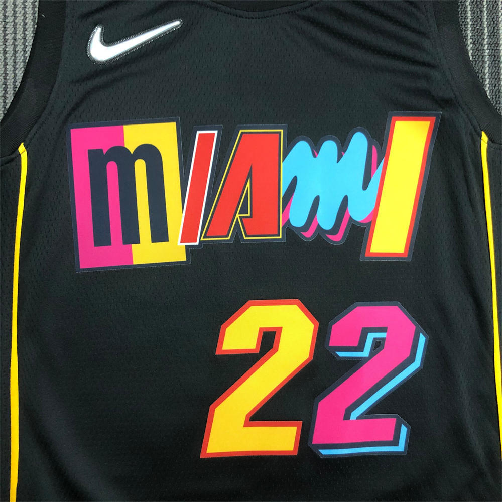 NBA Miami Hearts Round Neck Black 75th Anniversary Jersey BUTLER#22 S-XXL