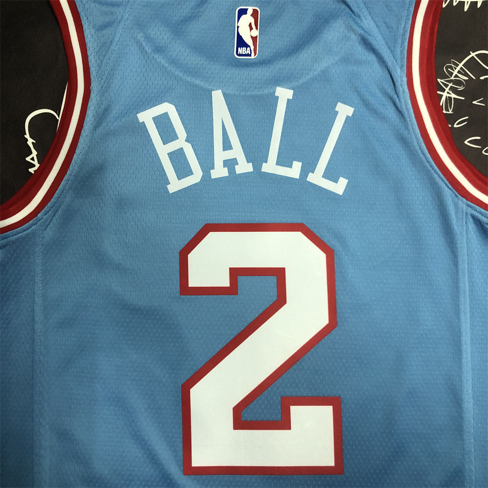 NBA Chicago Bulls Round Neck Blue Jersey BALL#2 S-XXL