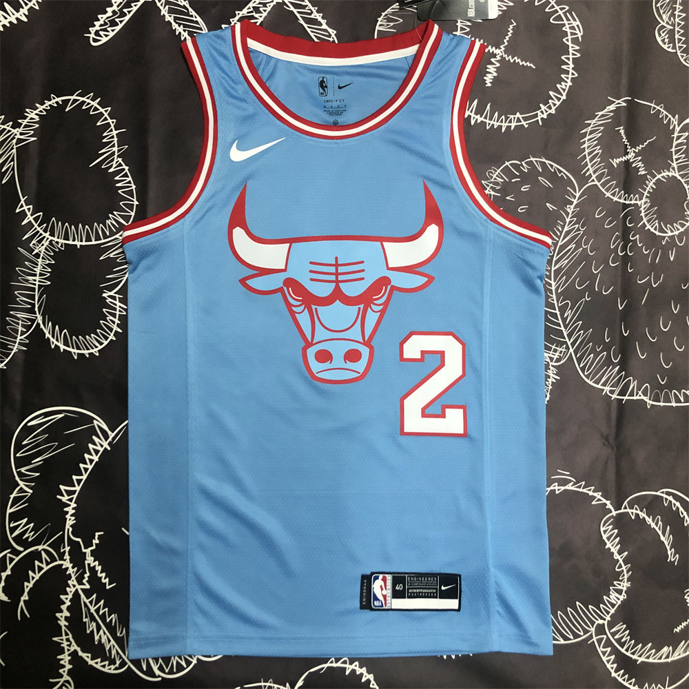 NBA Chicago Bulls Round Neck Blue Jersey BALL#2 S-XXL