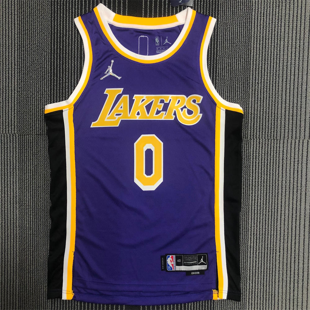 NBA Los Angeles Lakes Round Neck 75th anniversary Purple JORDAN Edition WESTBROOK#0 Jersey S-XXL