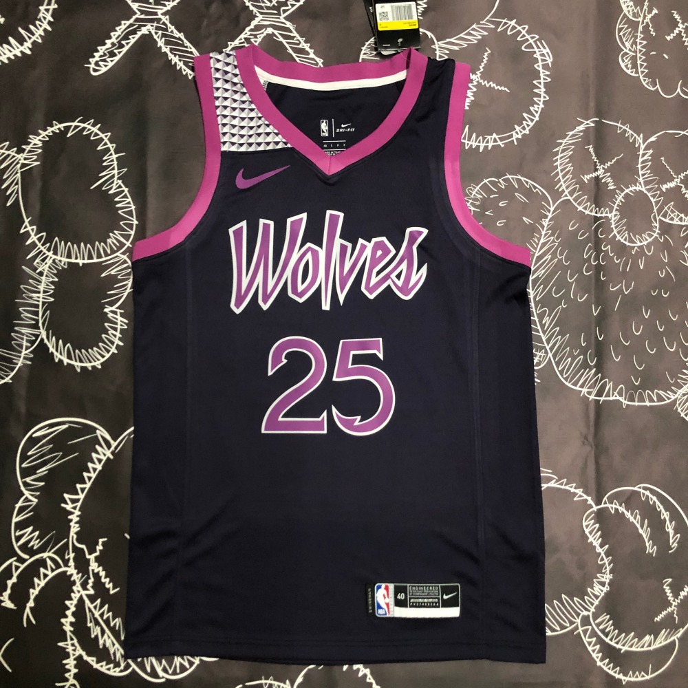 NBA Minnesota Timberwolves V-Neck Black Jersey S-XXL