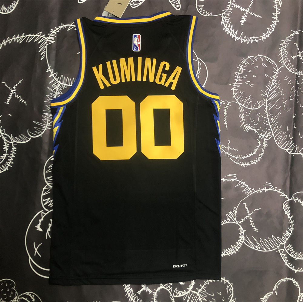 NBA Golden State Warriors V-Neck 75th anniversary Black Jersey KUMINGA#00 S-XXL