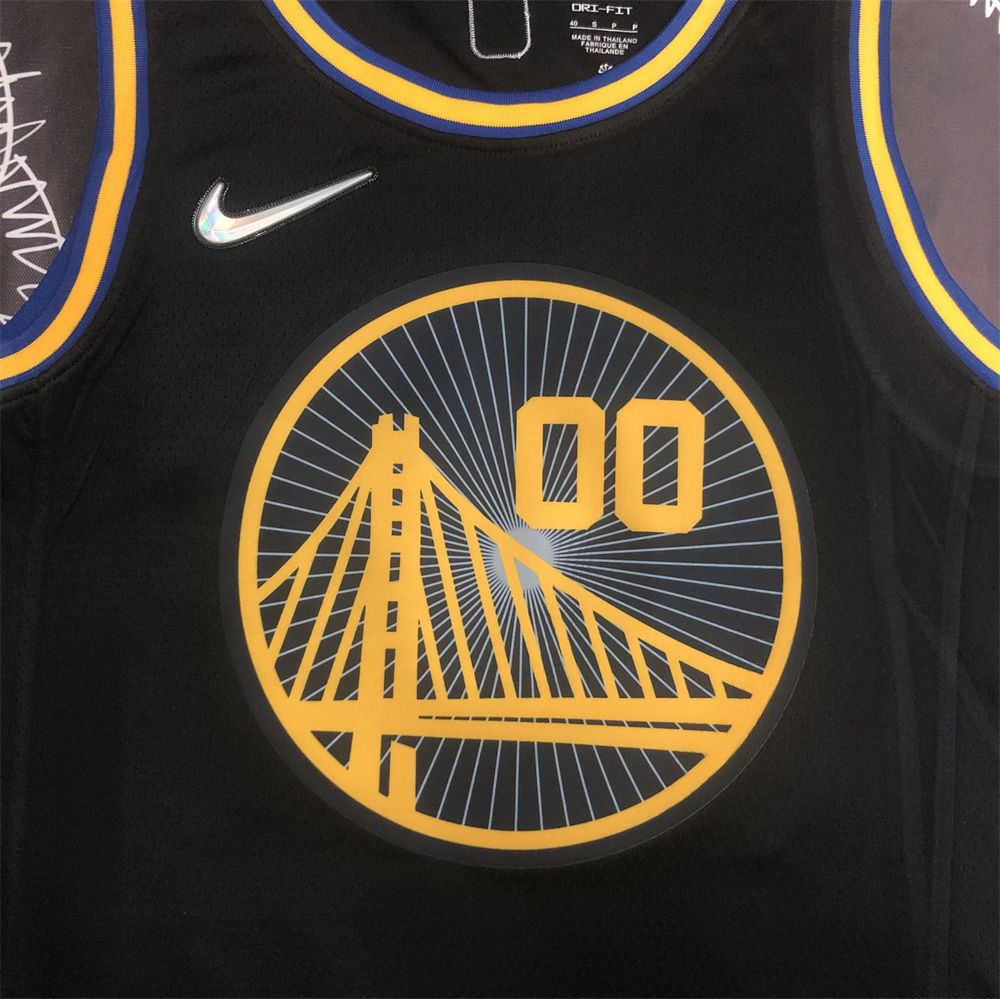 NBA Golden State Warriors V-Neck 75th anniversary Black Jersey KUMINGA#00 S-XXL