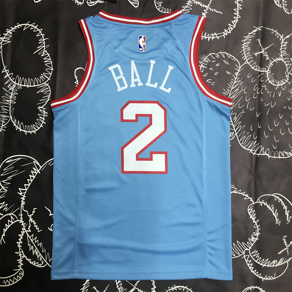 NBA Chicago Bulls Round Neck Blue Jersey BALL#2 S-XXL