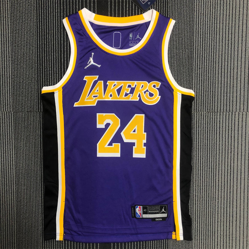 NBA Los Angeles Lakes Round Neck 75th anniversary Purple JORDAN Edition BRYANT#24 Jersey S-XXL