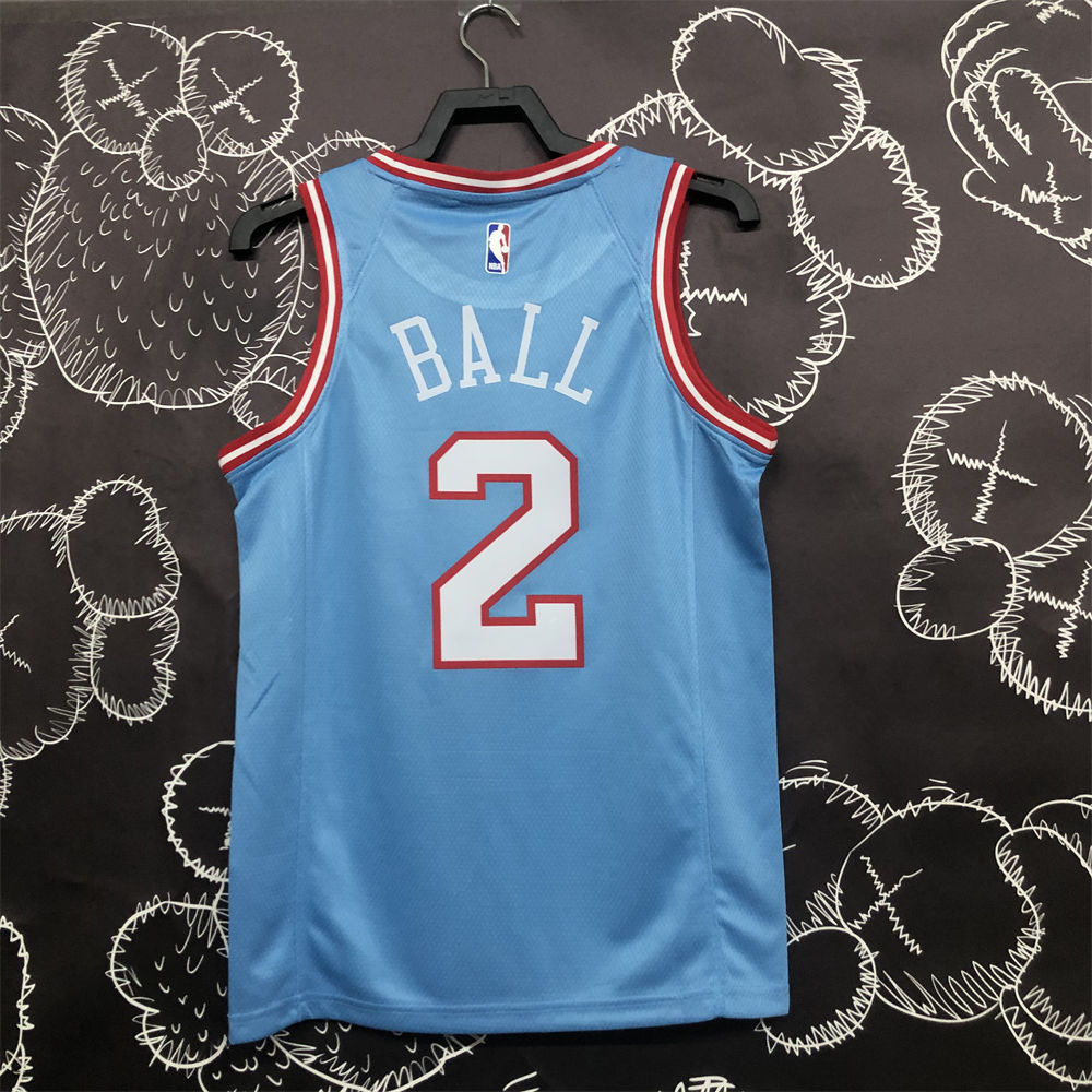 NBA Chicago Bulls Round Neck Blue Jersey BALL#2 S-XXL