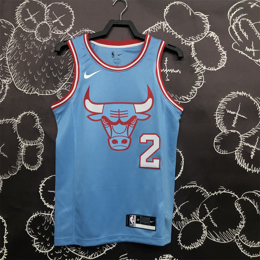 NBA Chicago Bulls Round Neck Blue Jersey BALL#2 S-XXL