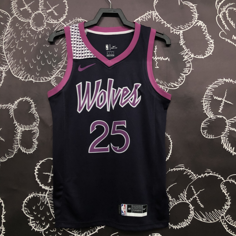 NBA Minnesota Timberwolves V-Neck Black Jersey S-XXL