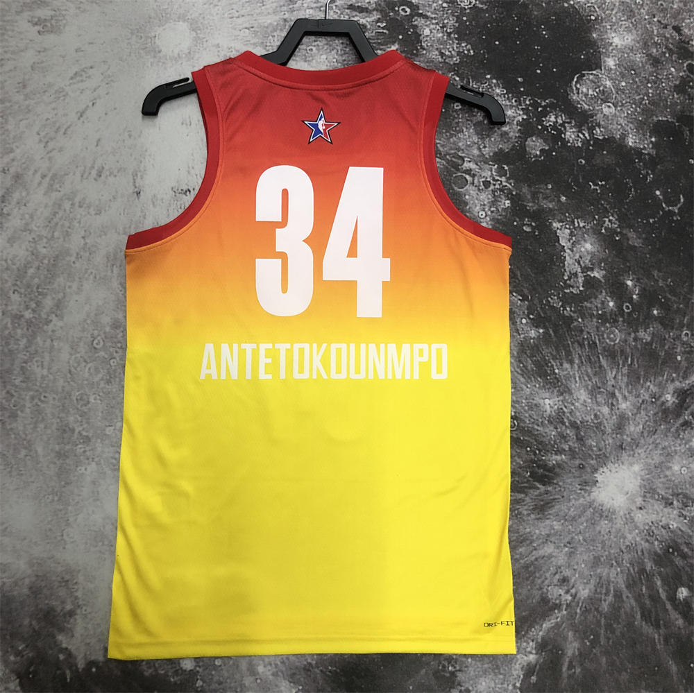 NBA All-Star 2023 Yellow Jersey ANTETOKOUNMPO#34 S-XXL