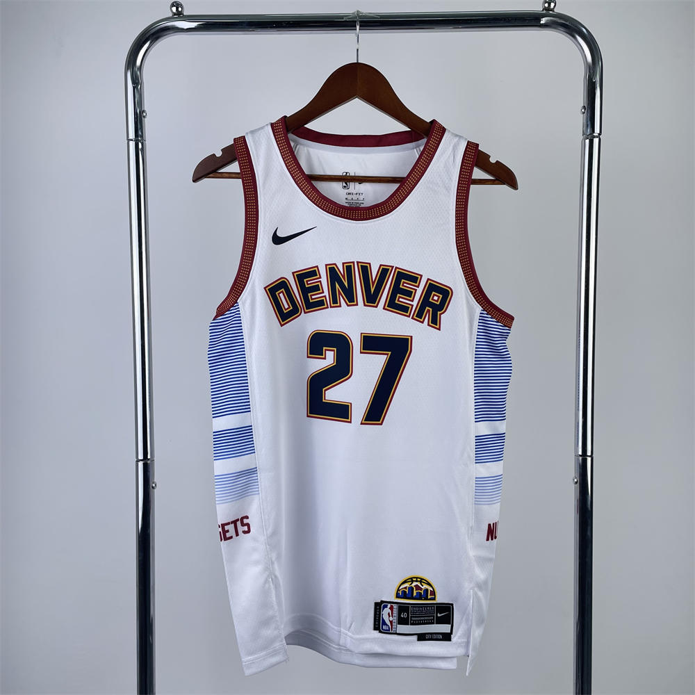 NBA Denver Nuggets Round Neck White jersey MURRAY#27 S-XXL