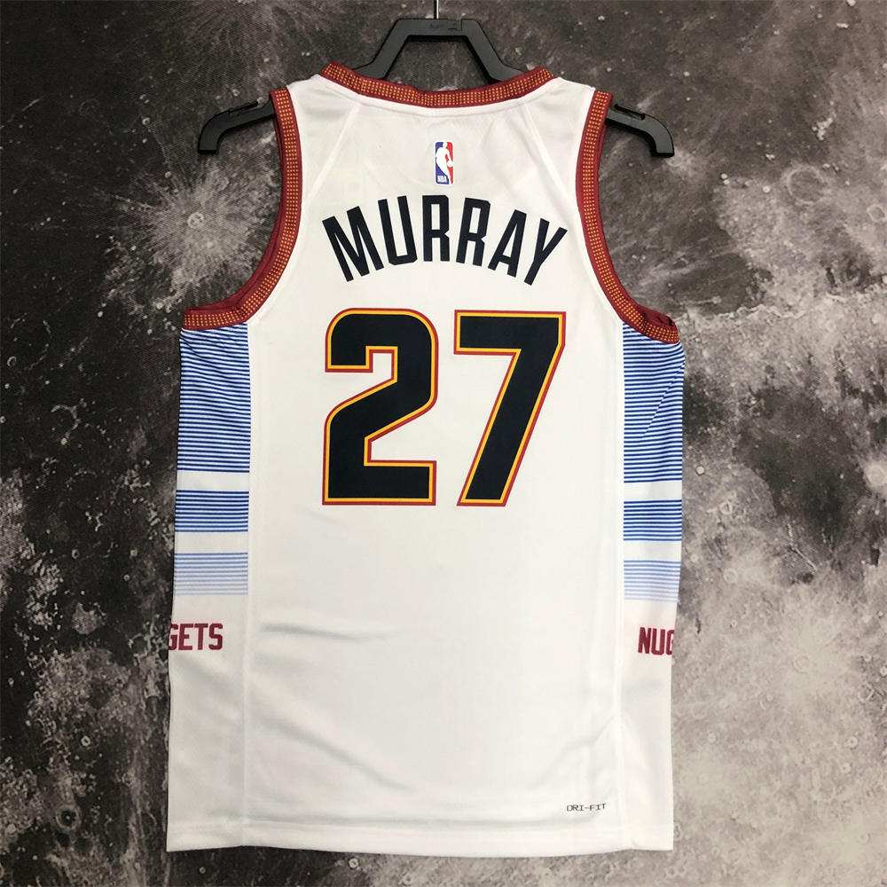 NBA Denver Nuggets Round Neck White jersey MURRAY#27 S-XXL
