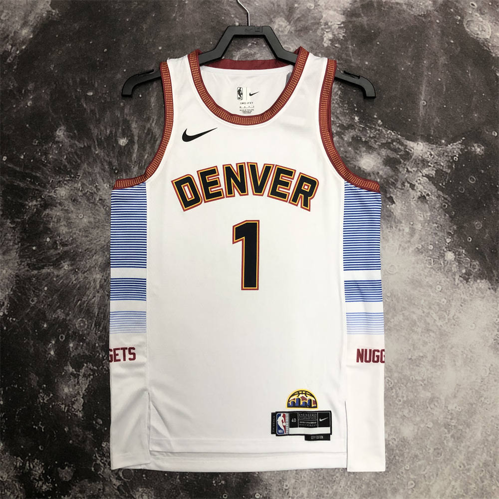 NBA Denver Nuggets Round Neck White jersey PORTER#1 S-XXL