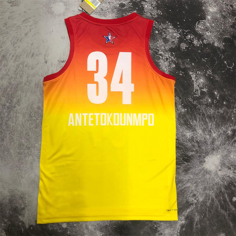 NBA All-Star 2023 Yellow Jersey ANTETOKOUNMPO#34 S-XXL
