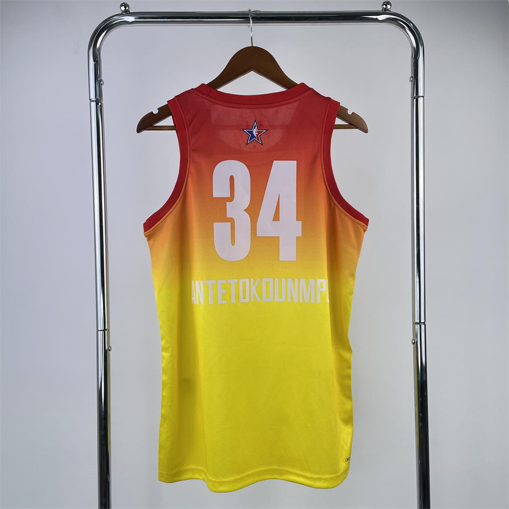 NBA All-Star 2023 Yellow Jersey ANTETOKOUNMPO#34 S-XXL