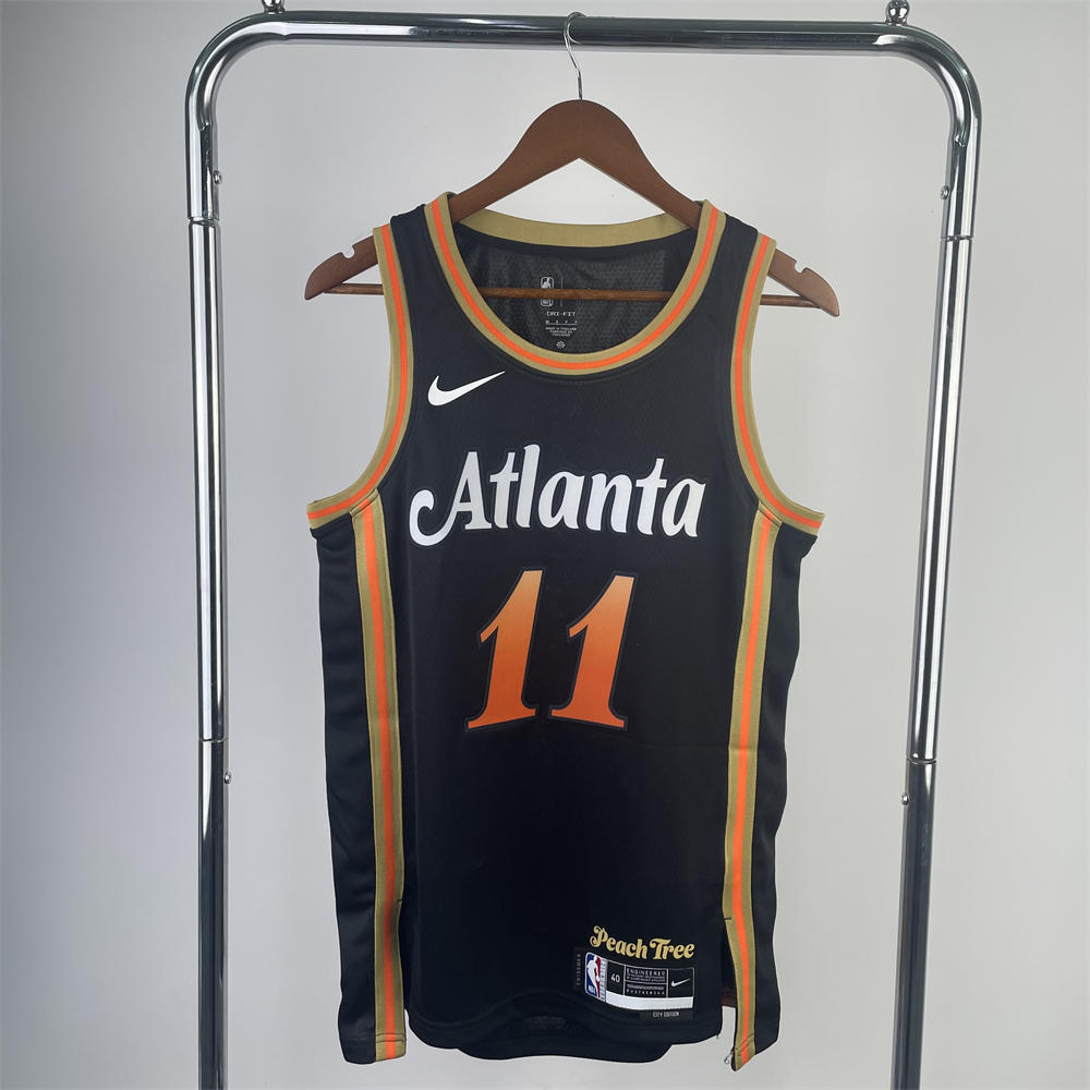 NBA Altanta Hawks Round Neck Black Jersey YOUNG#11 S-XXL