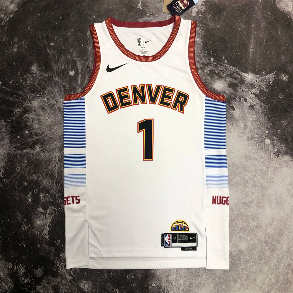 NBA Denver Nuggets Round Neck White jersey PORTER#1 S-XXL