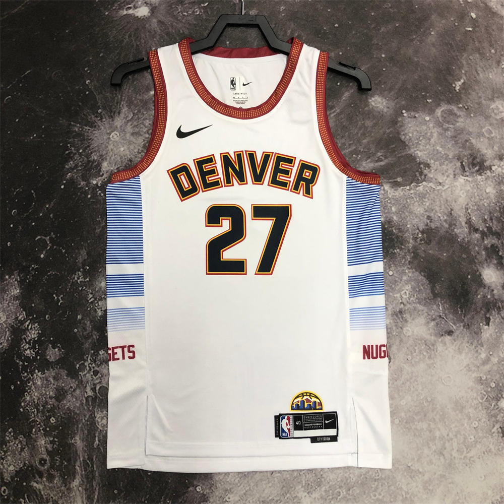 NBA Denver Nuggets Round Neck White jersey MURRAY#27 S-XXL