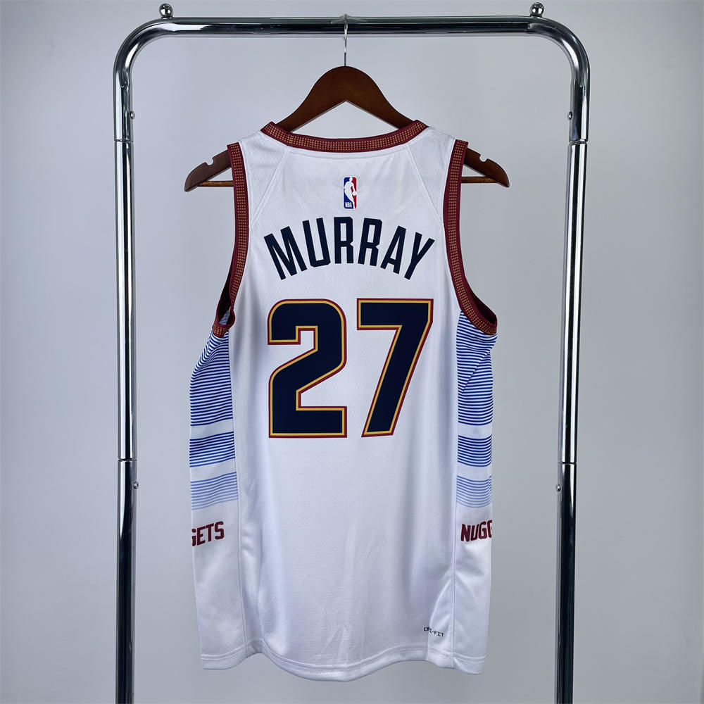 NBA Denver Nuggets Round Neck White jersey MURRAY#27 S-XXL