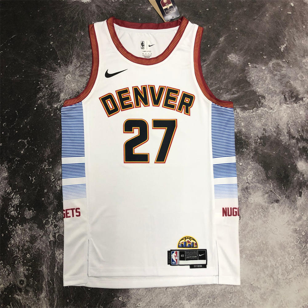 NBA Denver Nuggets Round Neck White jersey MURRAY#27 S-XXL
