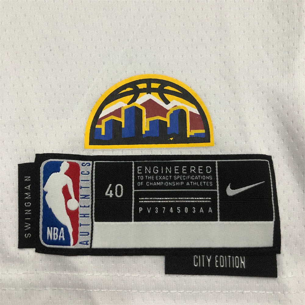 NBA Denver Nuggets Round Neck White jersey Jokić#15 S-XXL