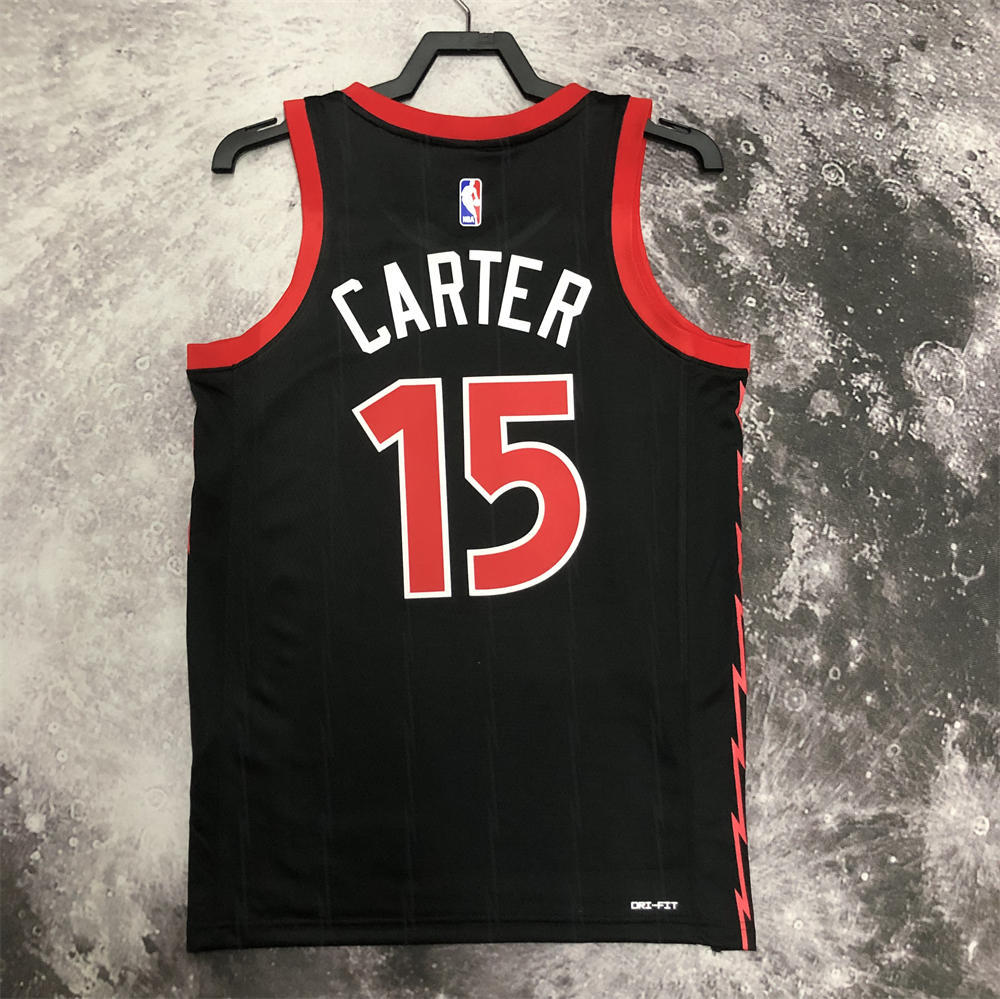 NBA Toronto Raptors V-Neck Black jersey CARTER#15 S-XXL