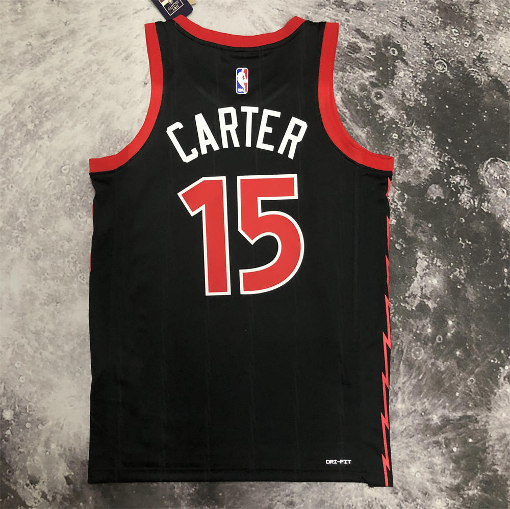 NBA Toronto Raptors V-Neck Black jersey CARTER#15 S-XXL