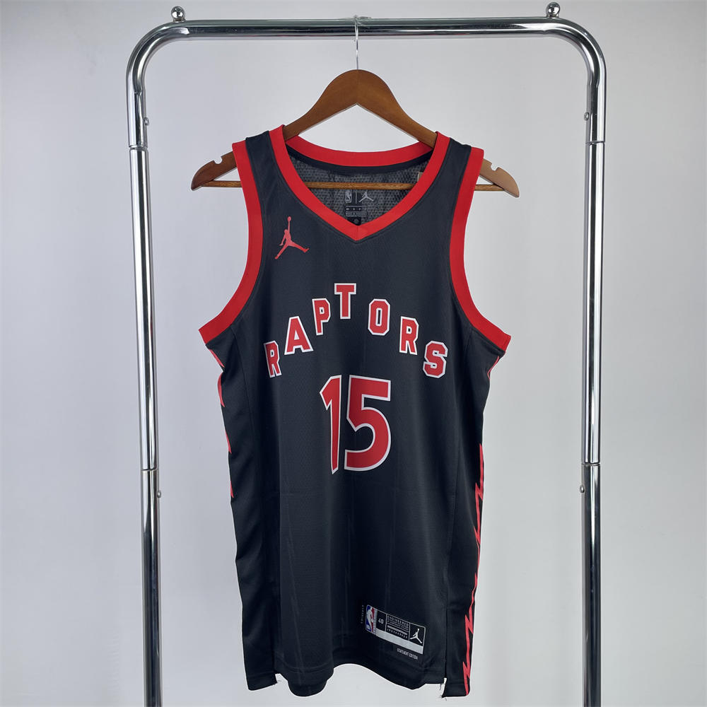 NBA Toronto Raptors V-Neck Black jersey CARTER#15 S-XXL