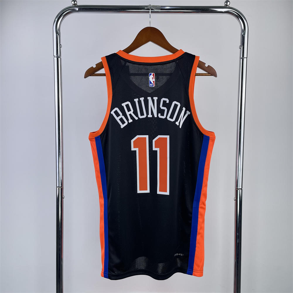 NBA New York Knicks V-Neck City Edition Black jersey BRUNSON#11 S-XXL