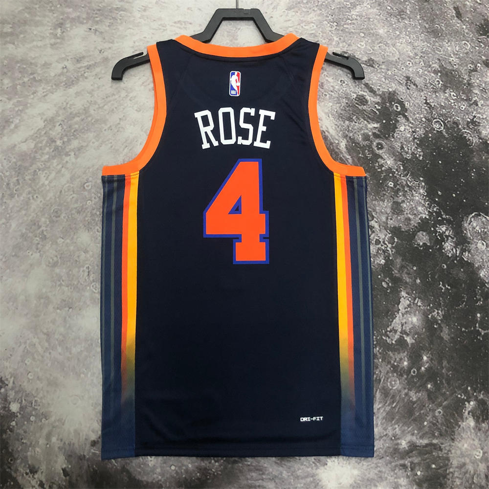 NBA New York Knicks V-Neck JORDAN Edition Black jersey ROSE#4 S-XXL
