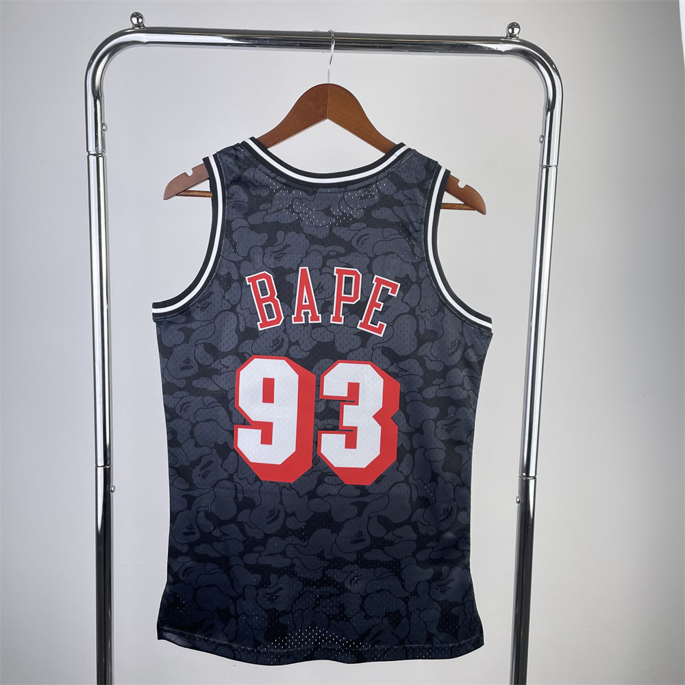 NBA Miami Heat BAPE×M&N BAPE#93 Black Hardwood Classics Swingman Jersey S-XXL