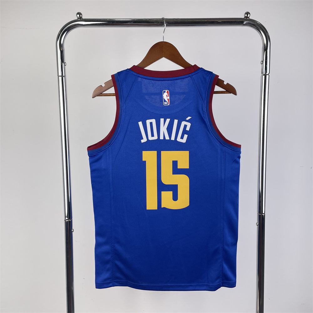 NBA Denver Nuggets Round Neck Blue jersey Jokić#15 S-XXL