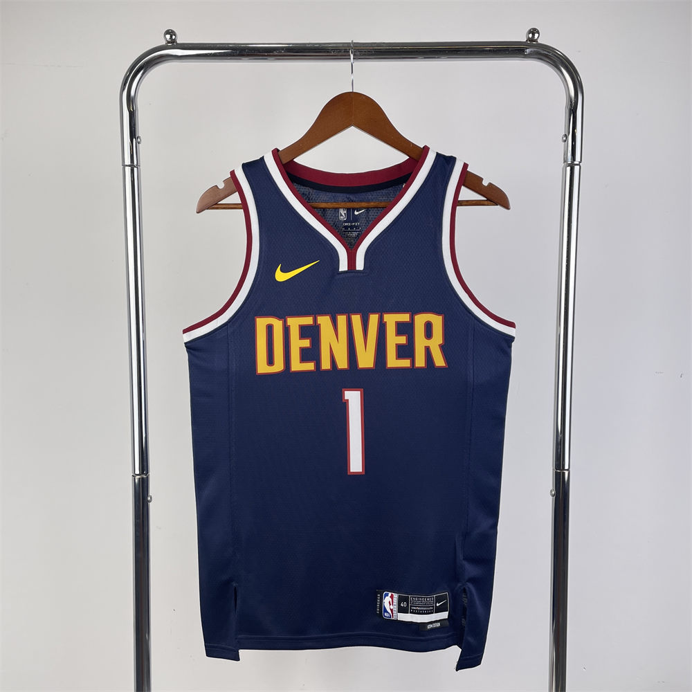 NBA Denver Nuggets Round Neck Dark Blue jersey PORTER#1 S-XXL