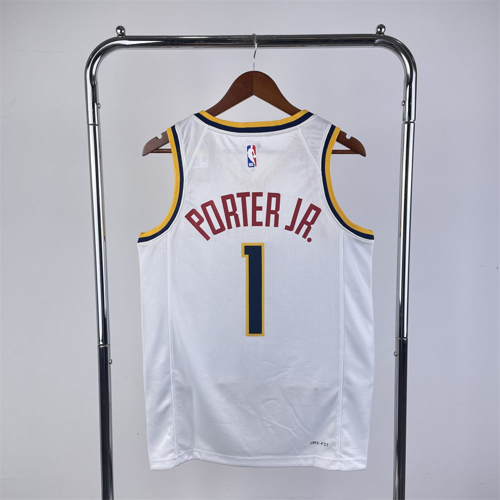 NBA Denver Nuggets Round Neck White jersey PORTER#1 S-XXL