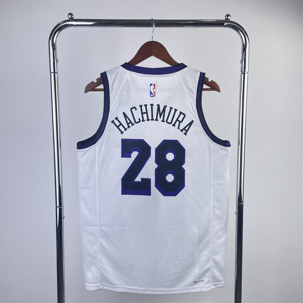NBA Los Angeles Lakes Round Neck City Edition White Jersey HACHIMURA#28 S-XXL