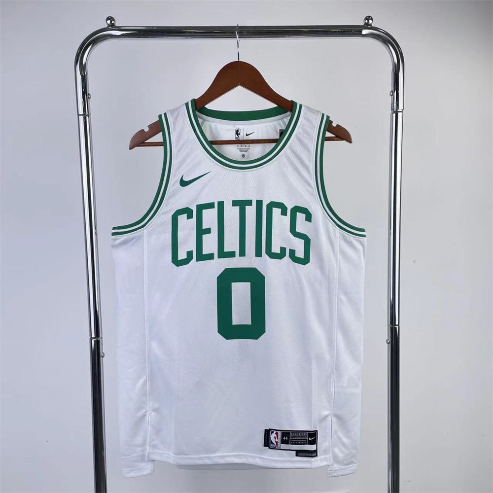 NBA Boston Celtics Round Neck White Jersey TATUM#0 S-XXL