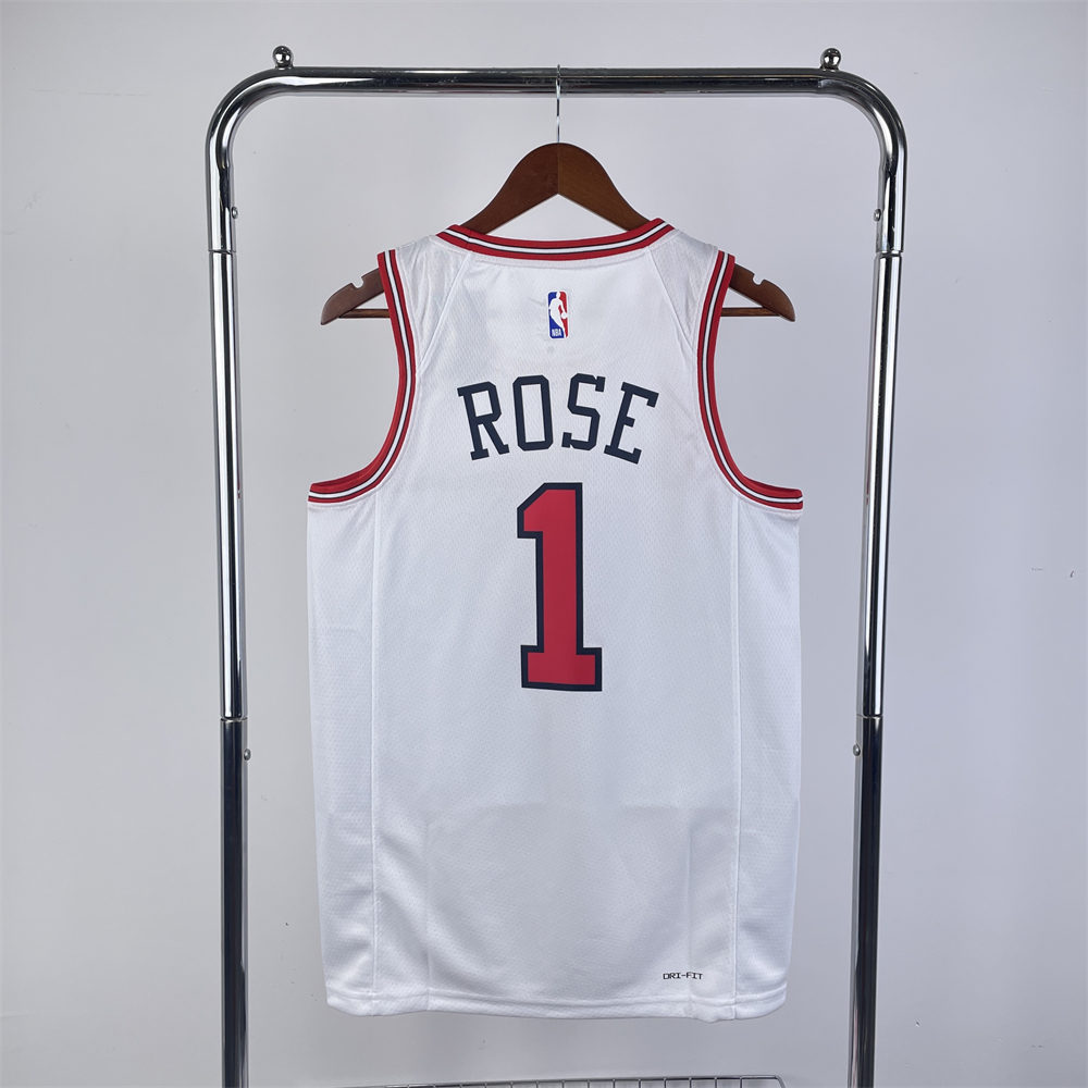 NBA Chicago Bulls ROSE#1 2022/23 White Icon Edition Swingman Jersey S-XXL