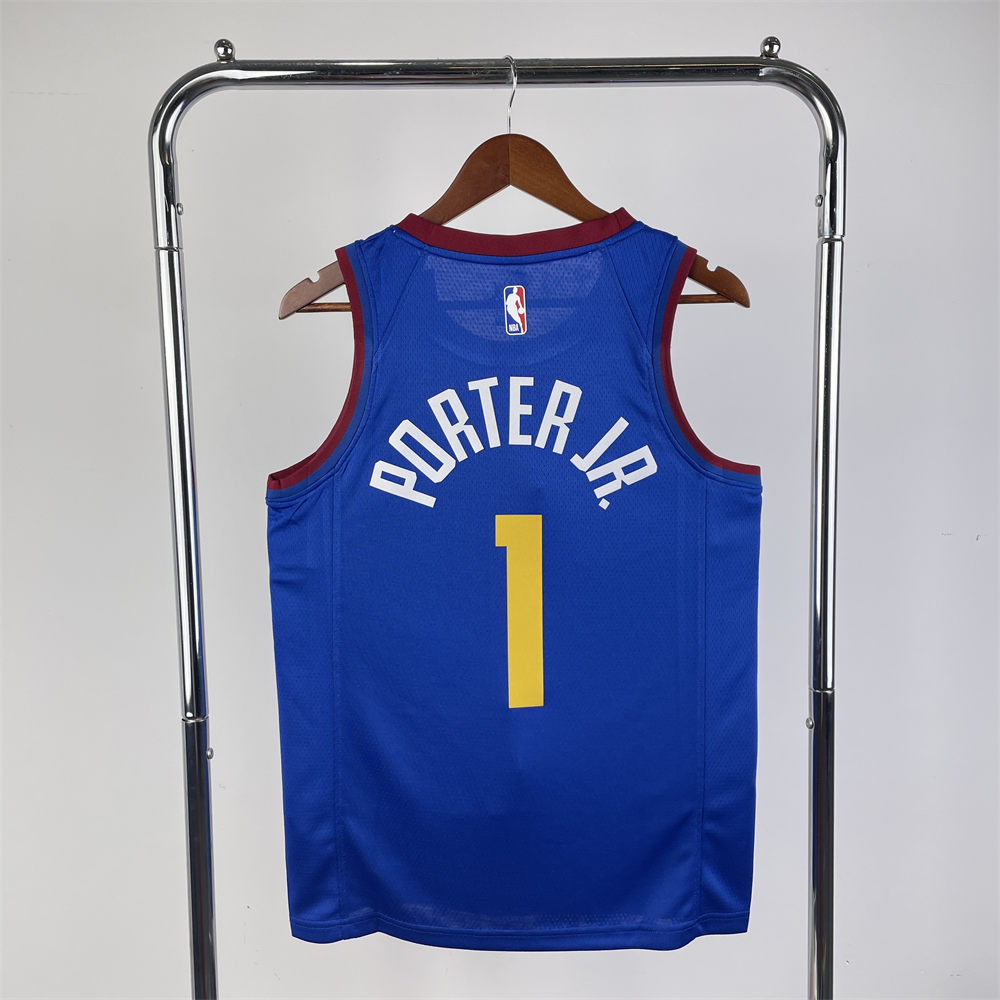 NBA Denver Nuggets Round Neck Blue jersey PORTER#1 S-XXL