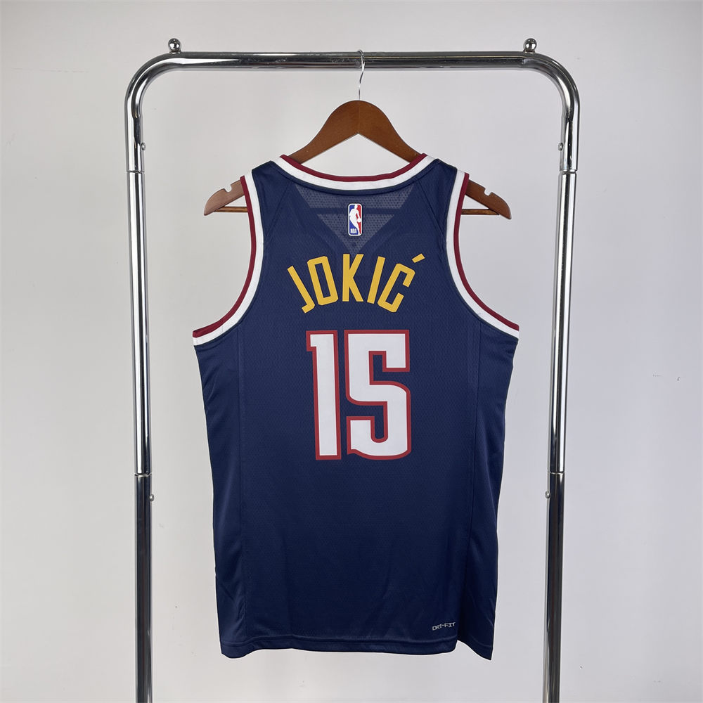 NBA Denver Nuggets Round Neck Dark Blue jersey Jokić#15 S-XXL