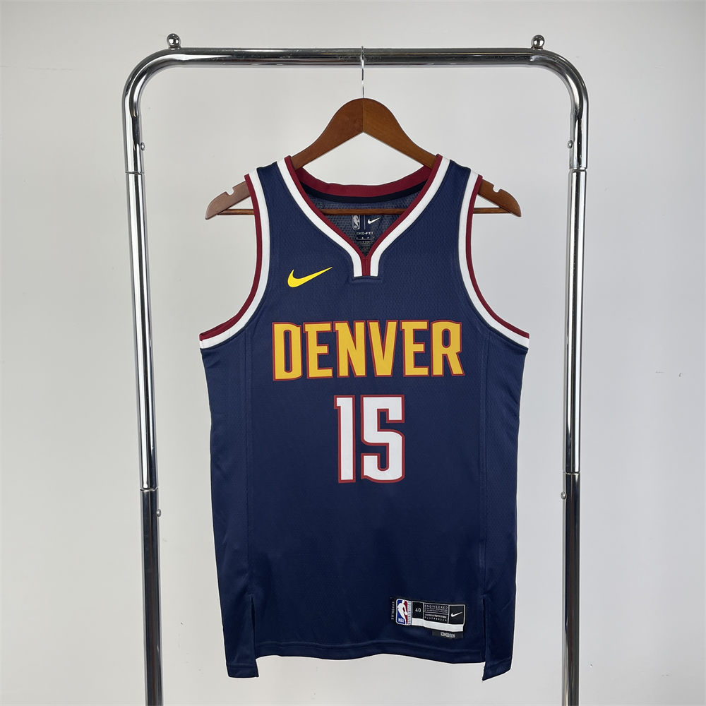 NBA Denver Nuggets Round Neck Dark Blue jersey Jokić#15 S-XXL
