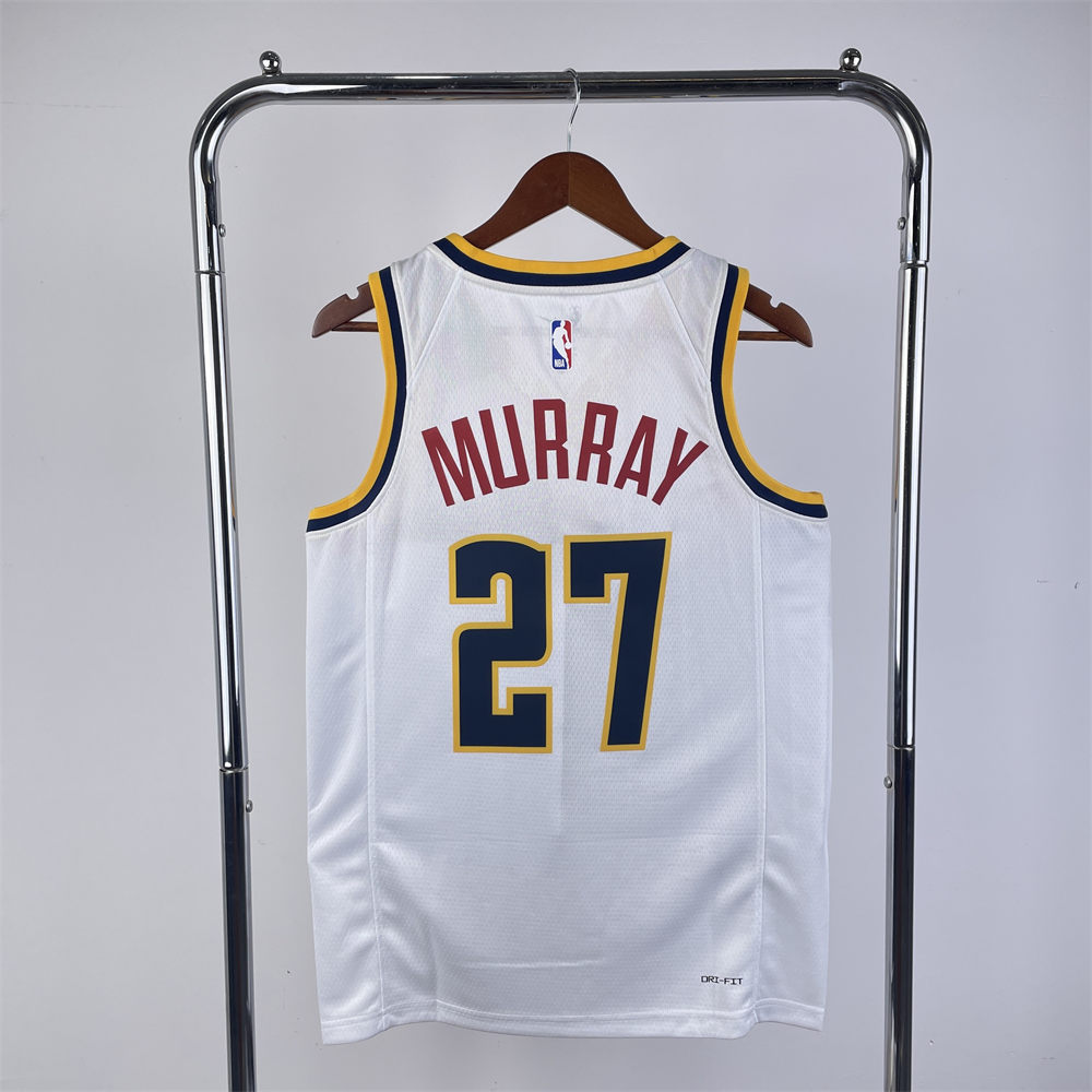 NBA Denver Nuggets Round Neck White jersey MURRAY#27 S-XXL