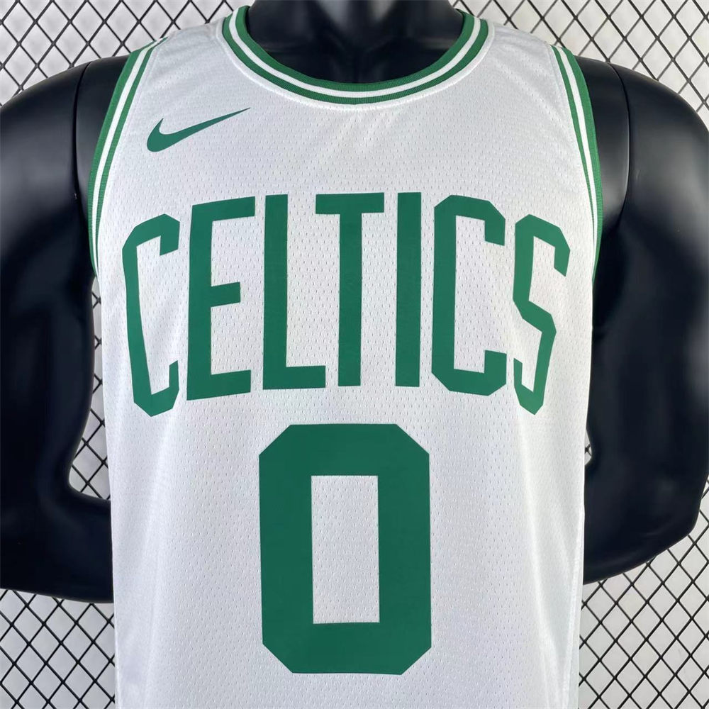 NBA Boston Celtics Round Neck White Jersey TATUM#0 S-XXL