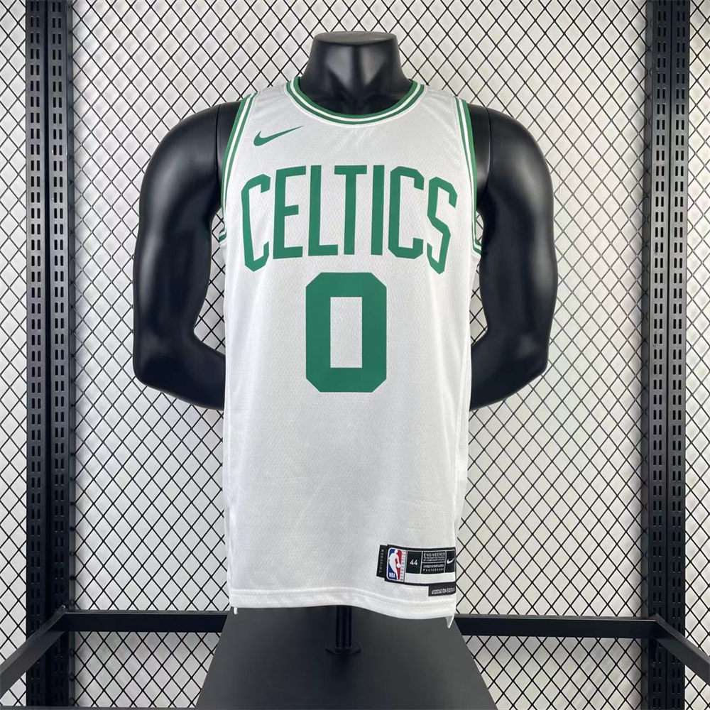 NBA Boston Celtics Round Neck White Jersey TATUM#0 S-XXL