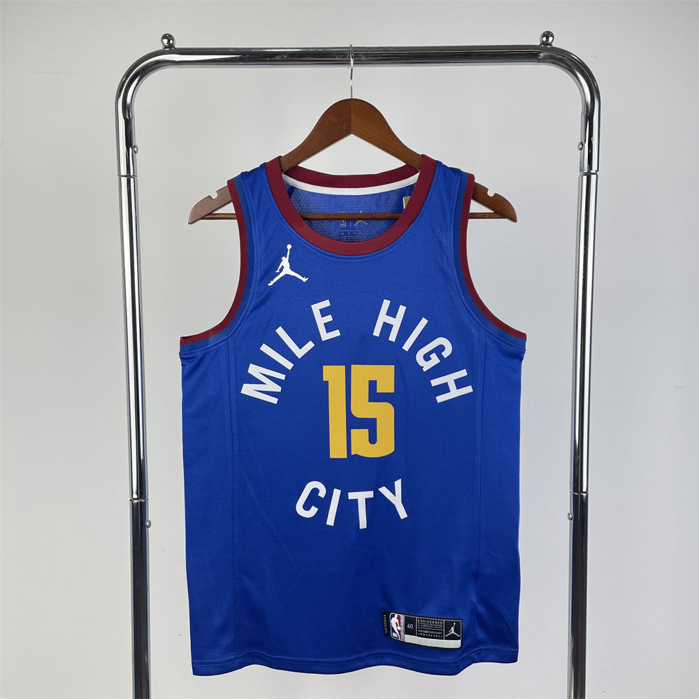 NBA Denver Nuggets Round Neck Blue jersey Jokić#15 S-XXL