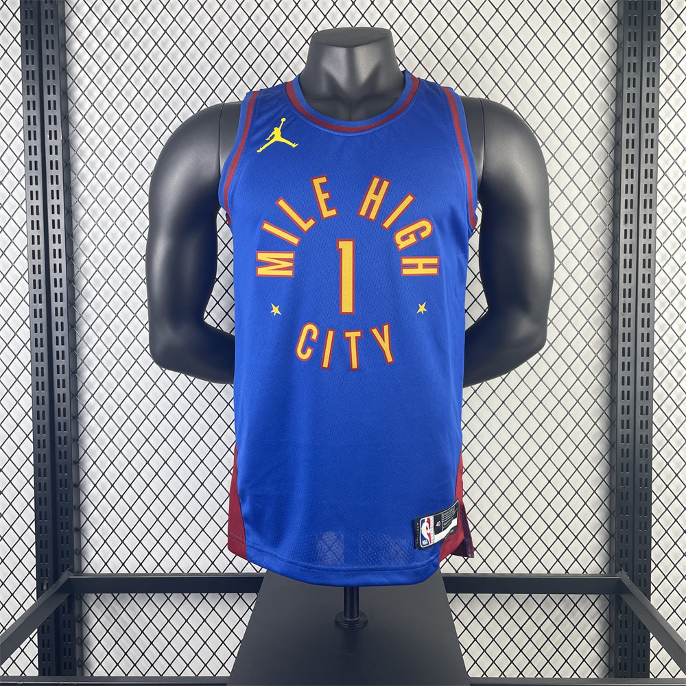 NBA Denver Nuggets 2024 Round Neck Blue jersey PORTER#1 S-XXL