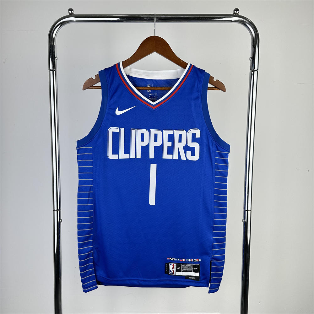 NBA Los Angeles Clippers 2023 V-Neck Blue Jersey HARDEN#1 S-XXL