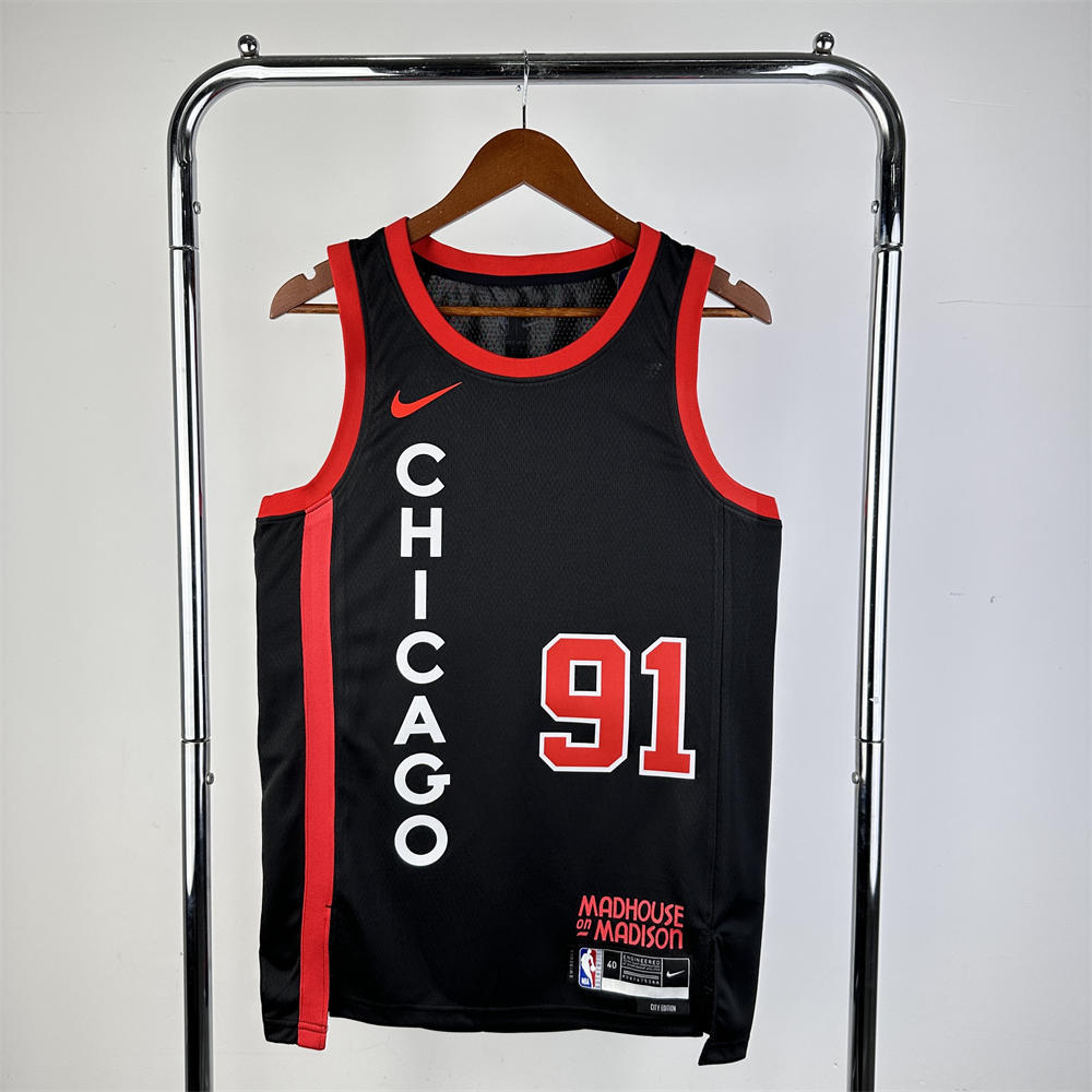 NBA Chicago Bulls Michael RODMAN#91 23/24 Swingman Jersey - City Edition s-xxl