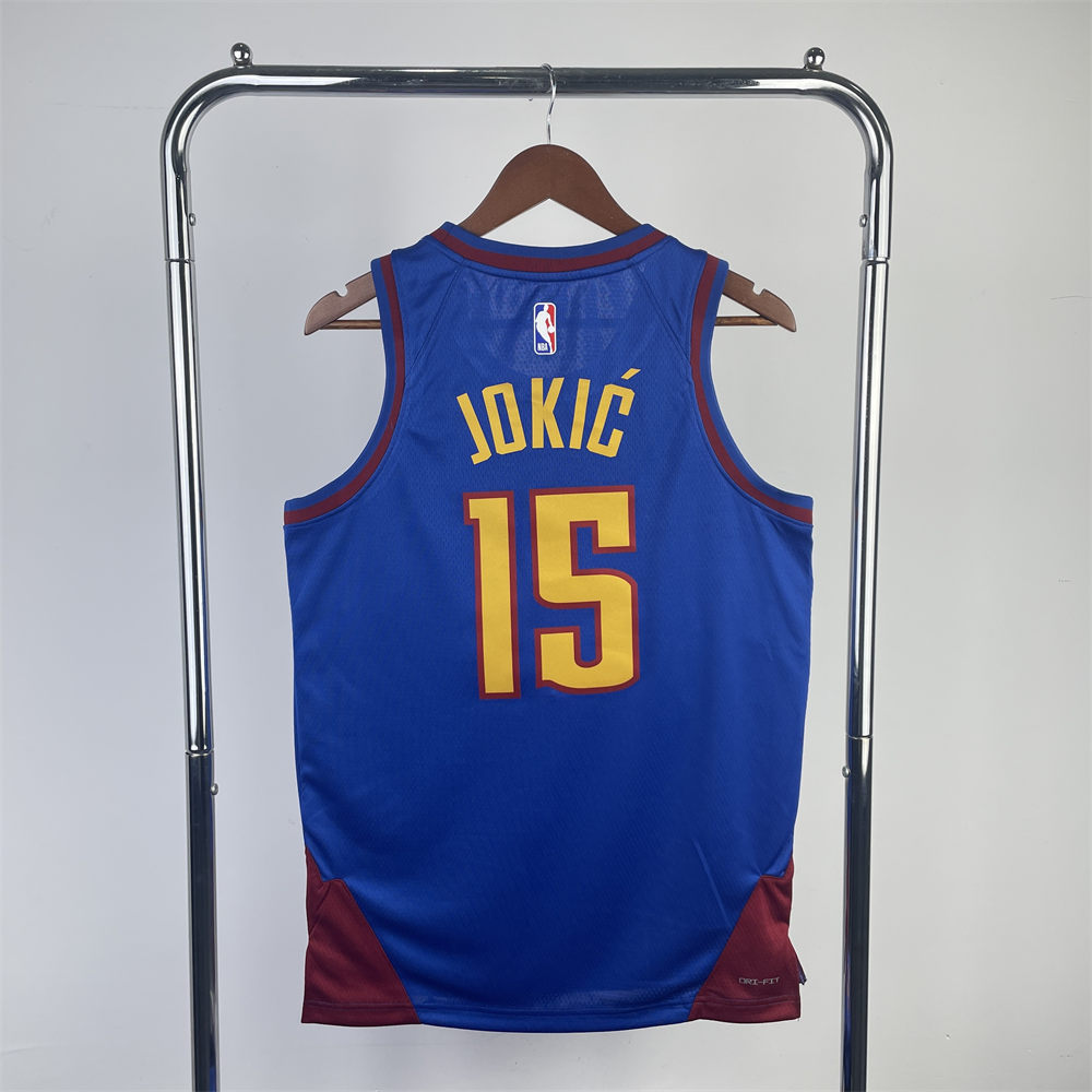 NBA Denver Nuggets 2024 Round Neck Blue jersey Jokić#15 S-XXL