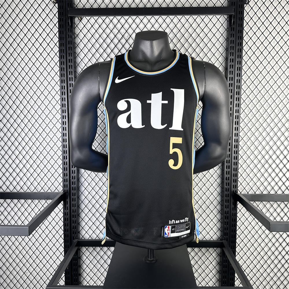 NBA Altanta Hawks 2024 Round Neck City Edition Black Jersey MURRAY#5 S-XXL